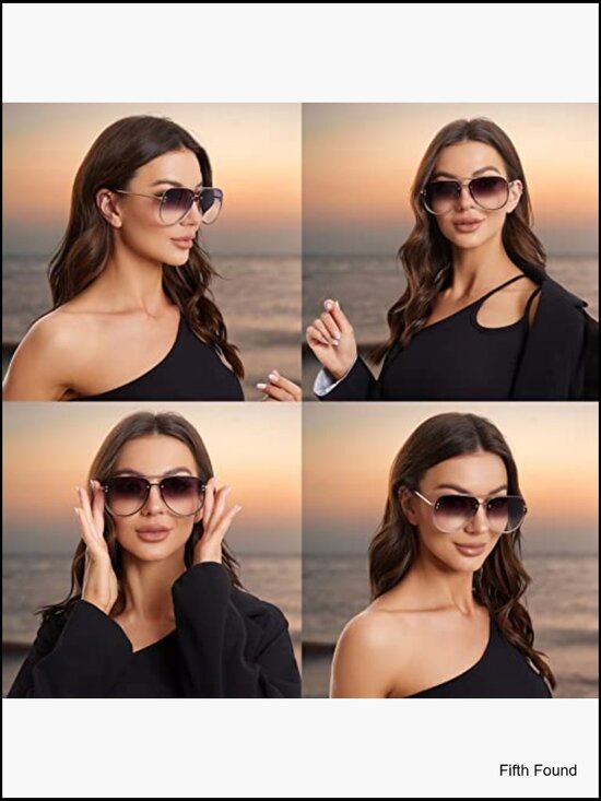 Oversized Aviator Sunglasses Women Retro Cute Big Shades UV Protection main image 7